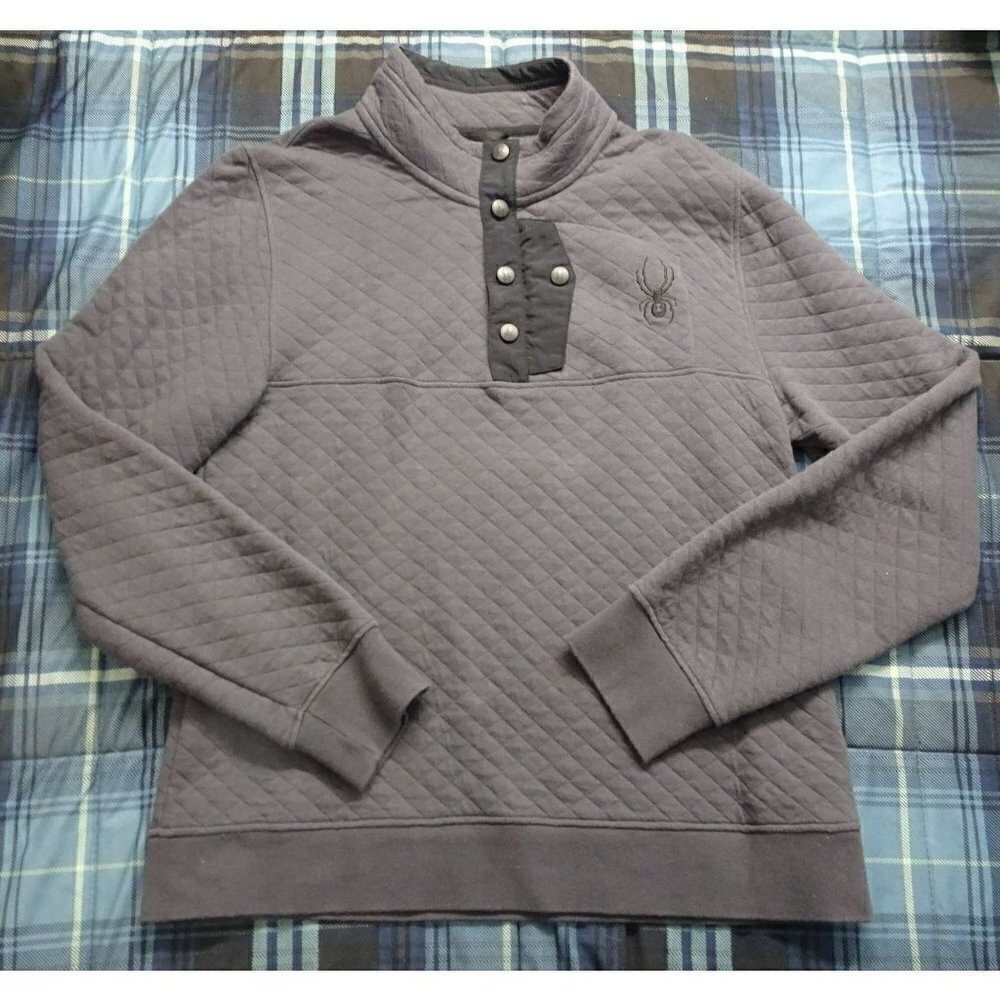 Spyder Gray Quarter Snaps Jacket Skiing, snowboarding Jacket Size Medium